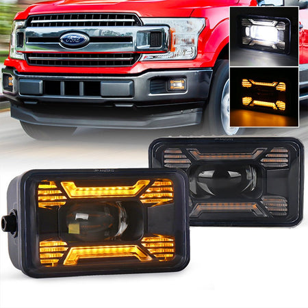 FLASHARK Ford F150 SVT Raptor 2015-2016 Dual Color Waterproof Fog Light, LED Anti Fog Lamp Before Refitting, White To Yellow, Vehicle External Parts, 1 Pair Flashark