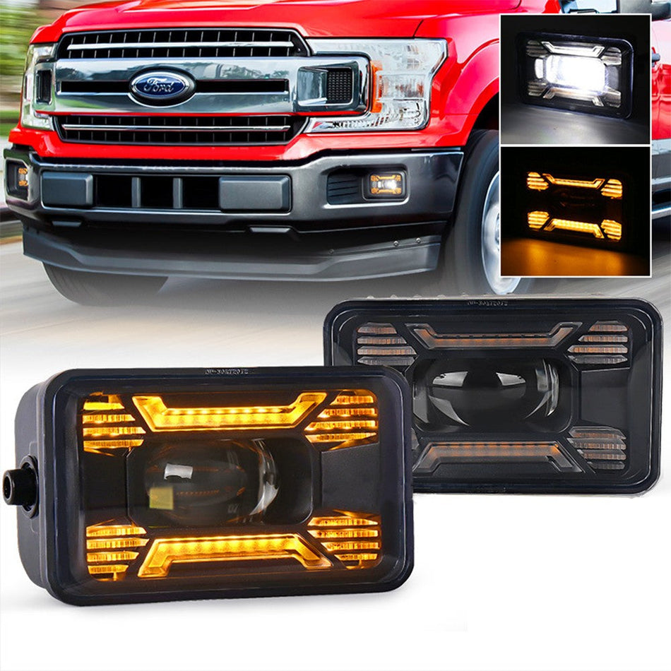 FLASHARK Ford F150 SVT Raptor 2015-2016 Dual Color Waterproof Fog Light, LED Anti Fog Lamp Before Refitting, White To Yellow, Vehicle External Parts, 1 Pair Flashark