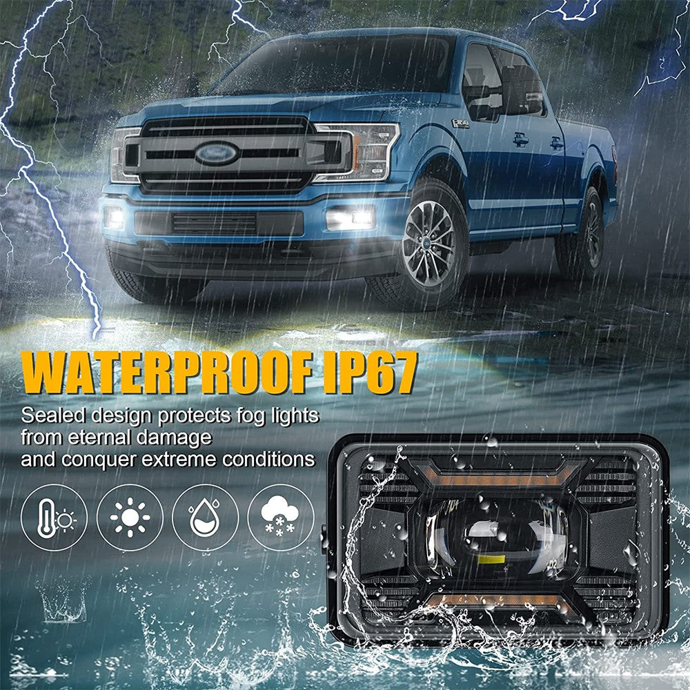 FLASHARK Ford F150 SVT Raptor 2015-2016 Dual Color Waterproof Fog Light, LED Anti Fog Lamp Before Refitting, White To Yellow, Vehicle External Parts, 1 Pair Flashark