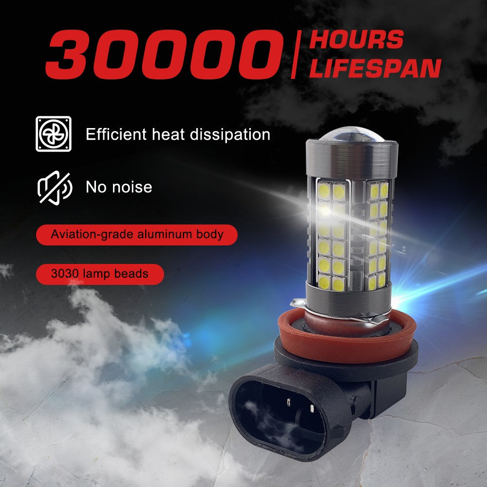 Flashark 9005 H4 H7 H11 LED Fog Light Bulbs, 6000K White Light, 48 SMD Chips, 360-degree Illumination, Non-polarity, Pack of 2 Flashark