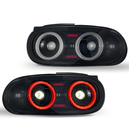 For 1990-1997 Mazda MX-5 NA Smoked LED Tail Lights Assembly Pair