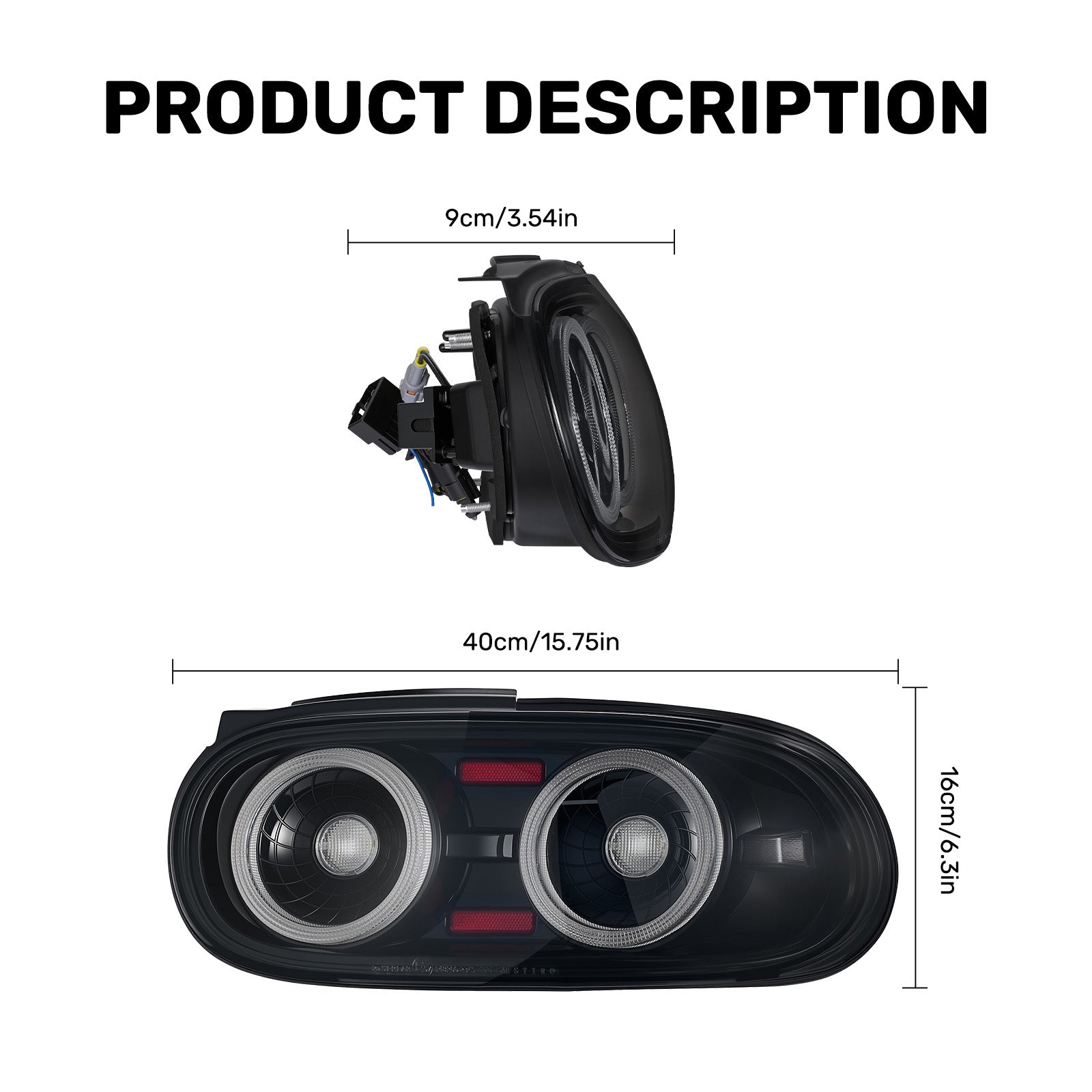 For 1990-1997 Mazda MX-5 NA Smoked RGB LED Tail Lights Assembly Pair