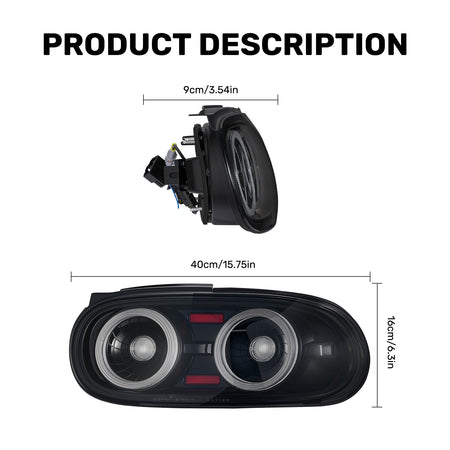 For 1990-1997 Mazda MX-5 NA Smoked RGB LED Tail Lights Assembly Pair