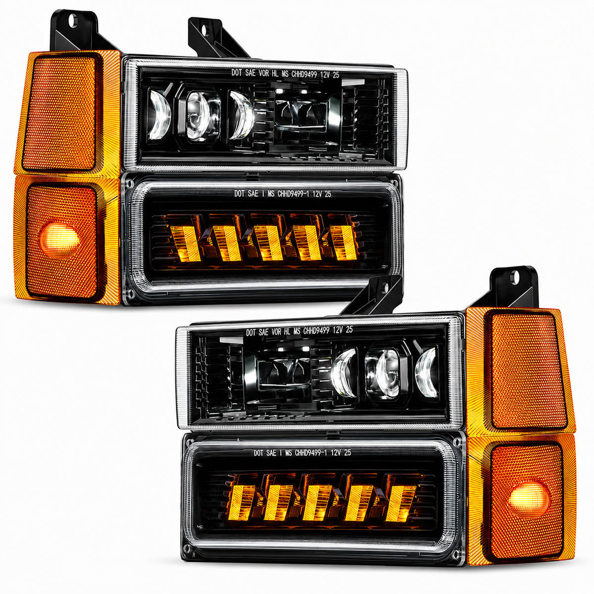 For 1994-1999 Chevy LED Headlight Assembly Pair