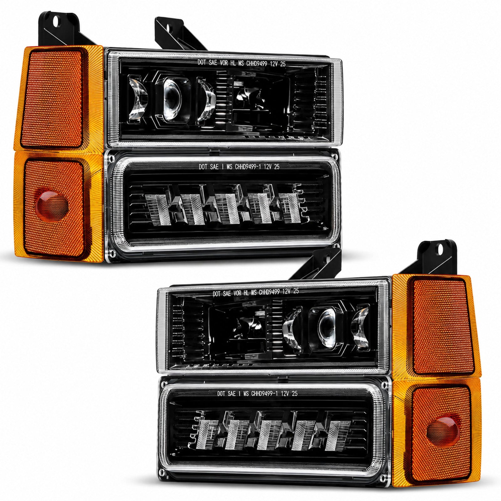 For 1994-1999 Chevy LED Headlight Assembly Pair