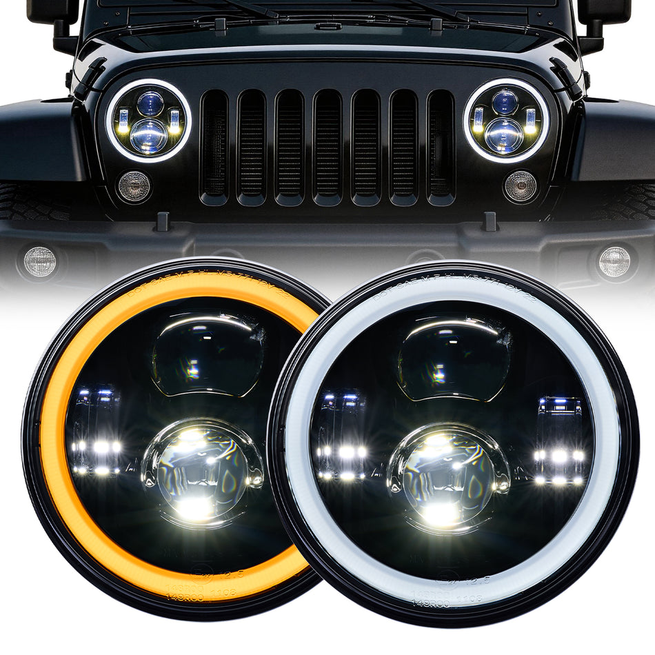 For-1997-2016-Jeep-Wrangler-7-Inch-LED-Headlights-Assembly-Pair