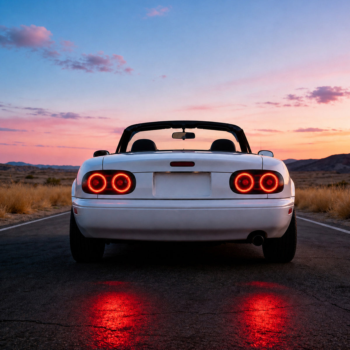 For 1998-2005 Mazda MX-5 NB Smoked LED Tail Lights Assembly Pair