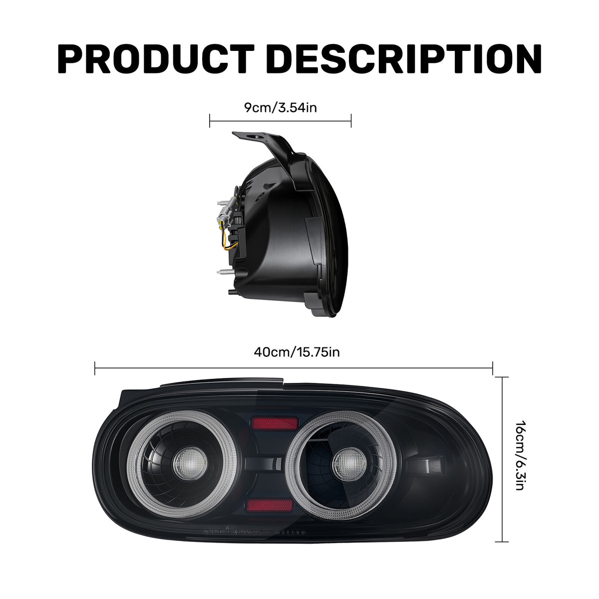For 1998-2005 Mazda MX-5 NB Smoked LED Tail Lights Assembly Pair