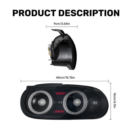For 1998-2005 Mazda MX-5 NB Smoked LED Tail Lights Assembly Pair