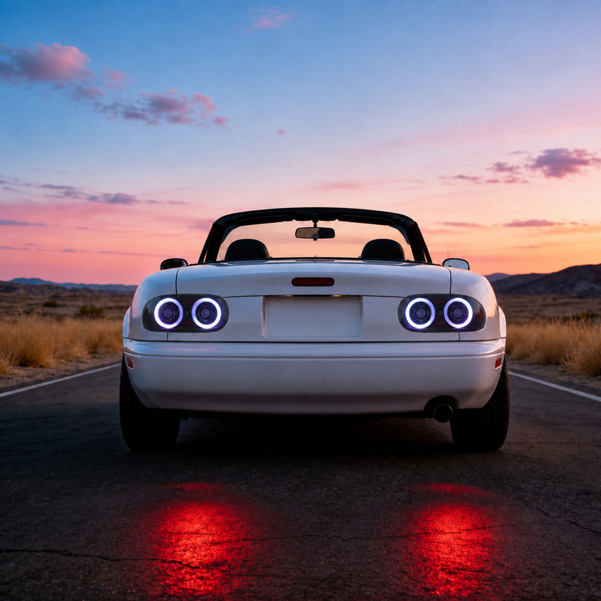 For 1998-2005 Mazda MX-5 NB Smoked RGB LED Tail Lights Assembly Pair