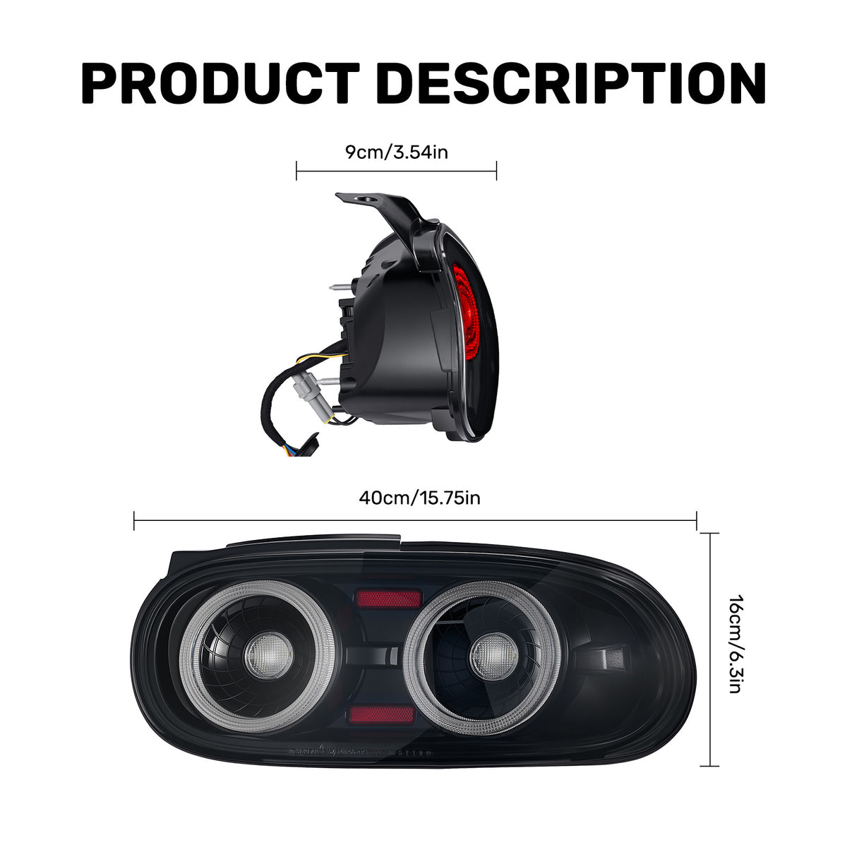 For 1998-2005 Mazda MX-5 NB Smoked RGB LED Tail Lights Assembly Pair