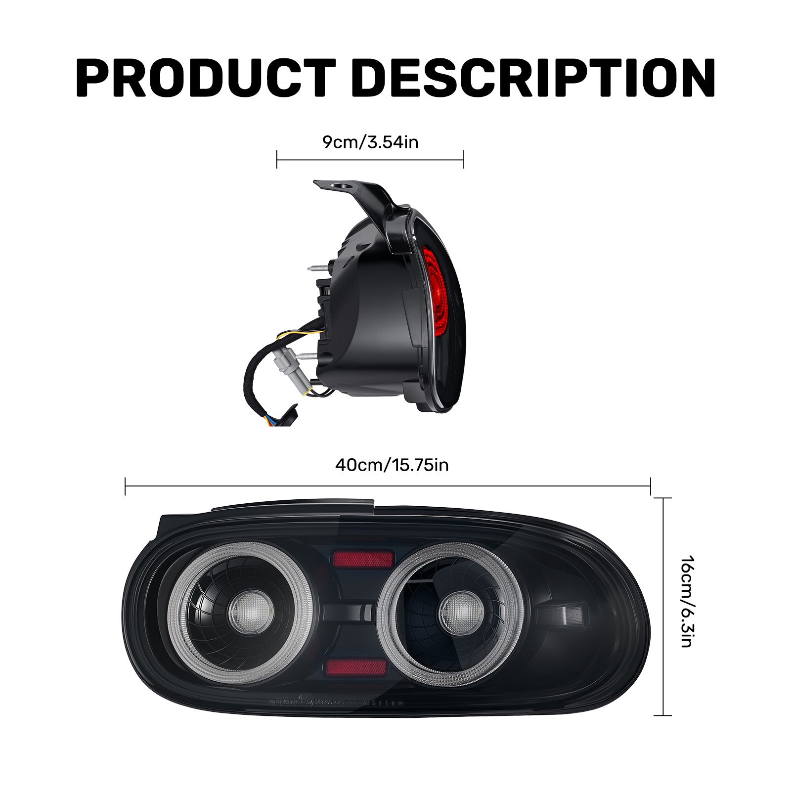 For 1998-2005 Mazda MX-5 NB Smoked RGB LED Tail Lights Assembly Pair