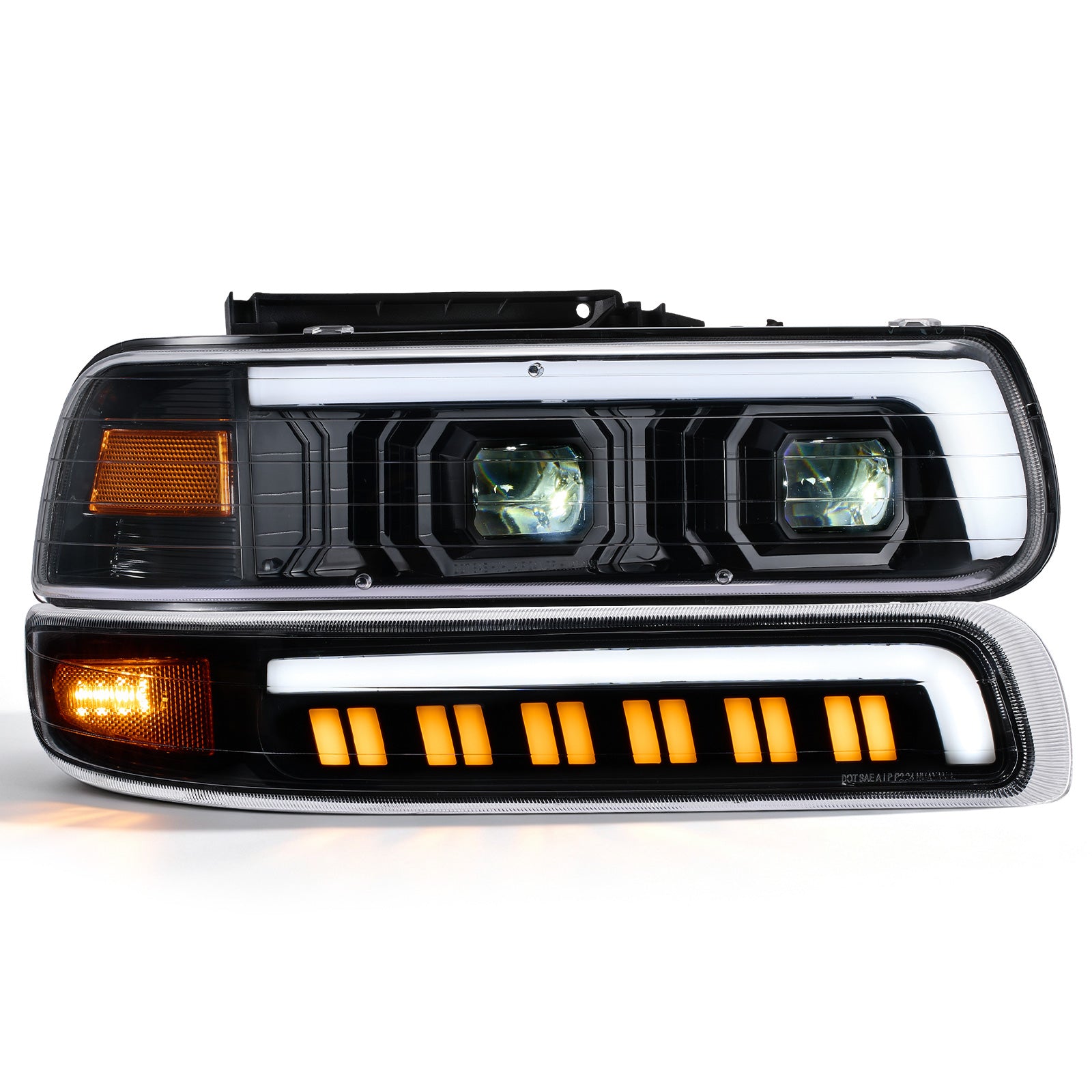 For 1999-2002 Chevy Silverado 1500/2500 LED Headlights Assembly Pair