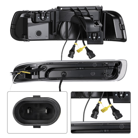 For 1999-2002 Chevy Silverado 1500/2500 LED Headlights Assembly Pair