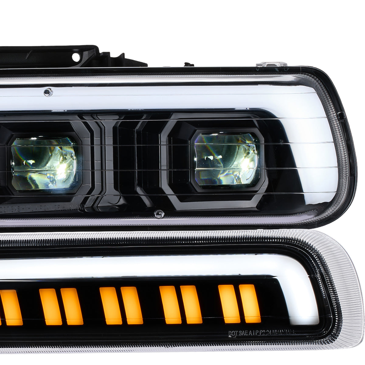 For 1999-2002 Chevy Silverado 1500/2500 LED Headlights Assembly Pair