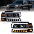 For 1999-2002 Chevy Silverado 1500/2500 LED Headlights Assembly Pair