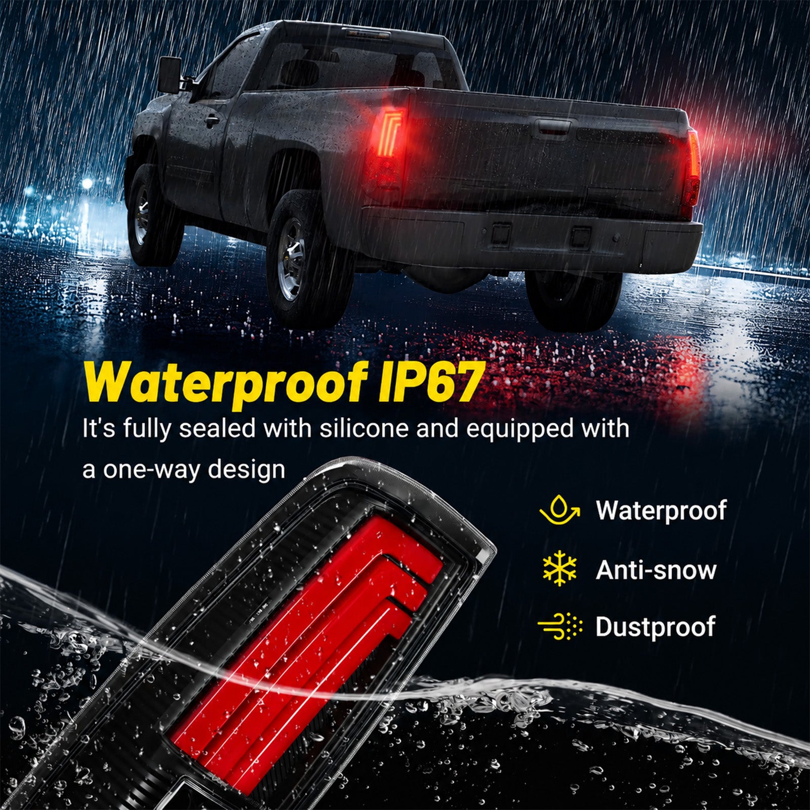For 1999-2002 Chevy Silverado & 1999-2007 GMC Sierra LED Tail Lights Assembly Pair