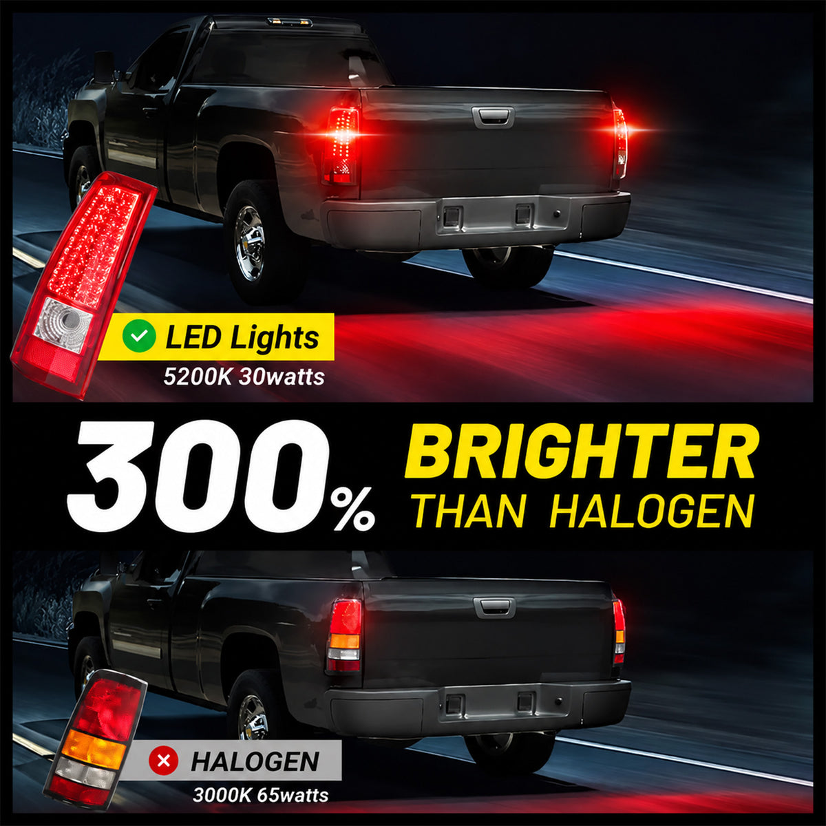 For 1999-2002 Chevy Silverado & 1999-2007 GMC Sierra LED Tail Lights Assembly Pair