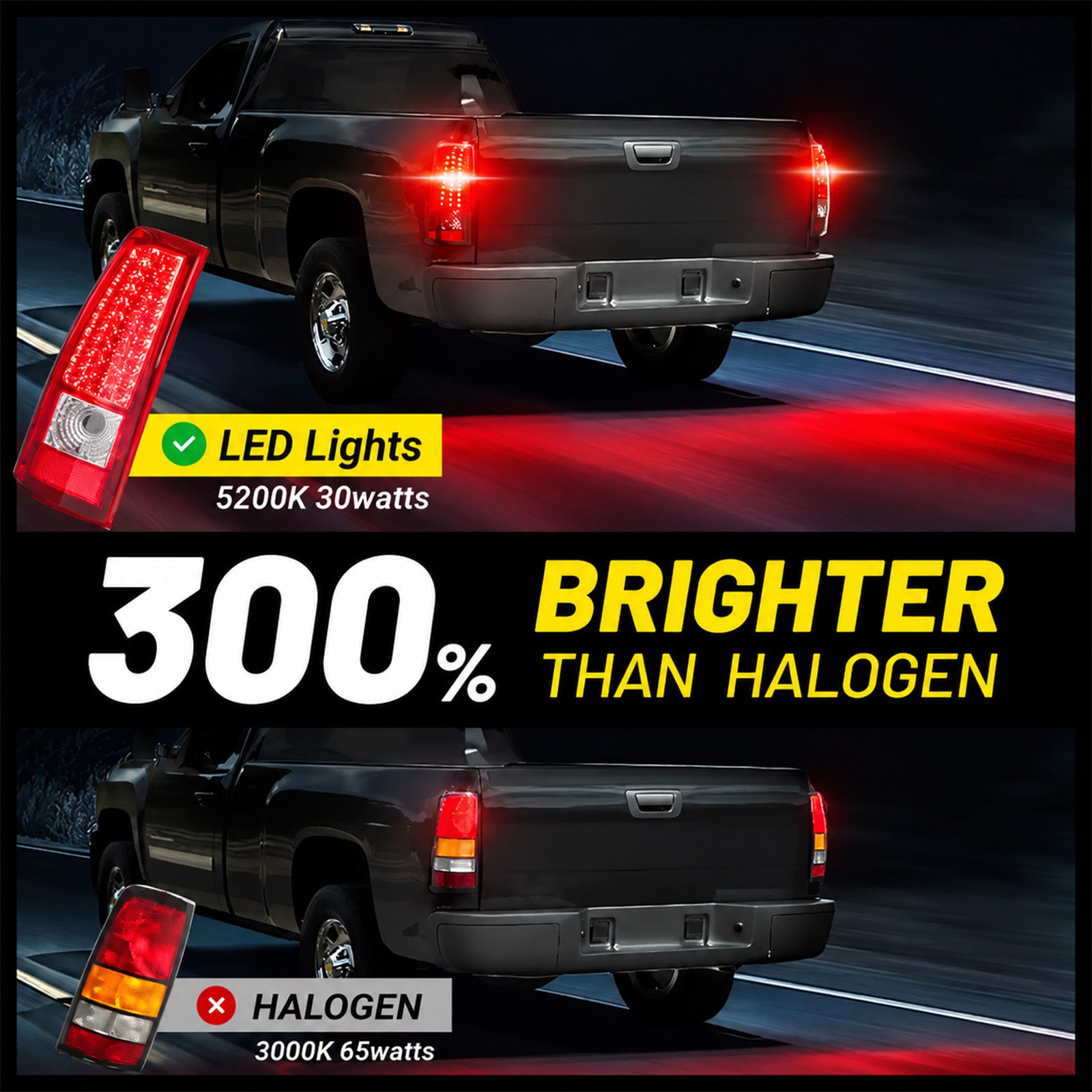 For 1999-2002 Chevy Silverado & 1999-2007 GMC Sierra LED Tail Lights Assembly Pair