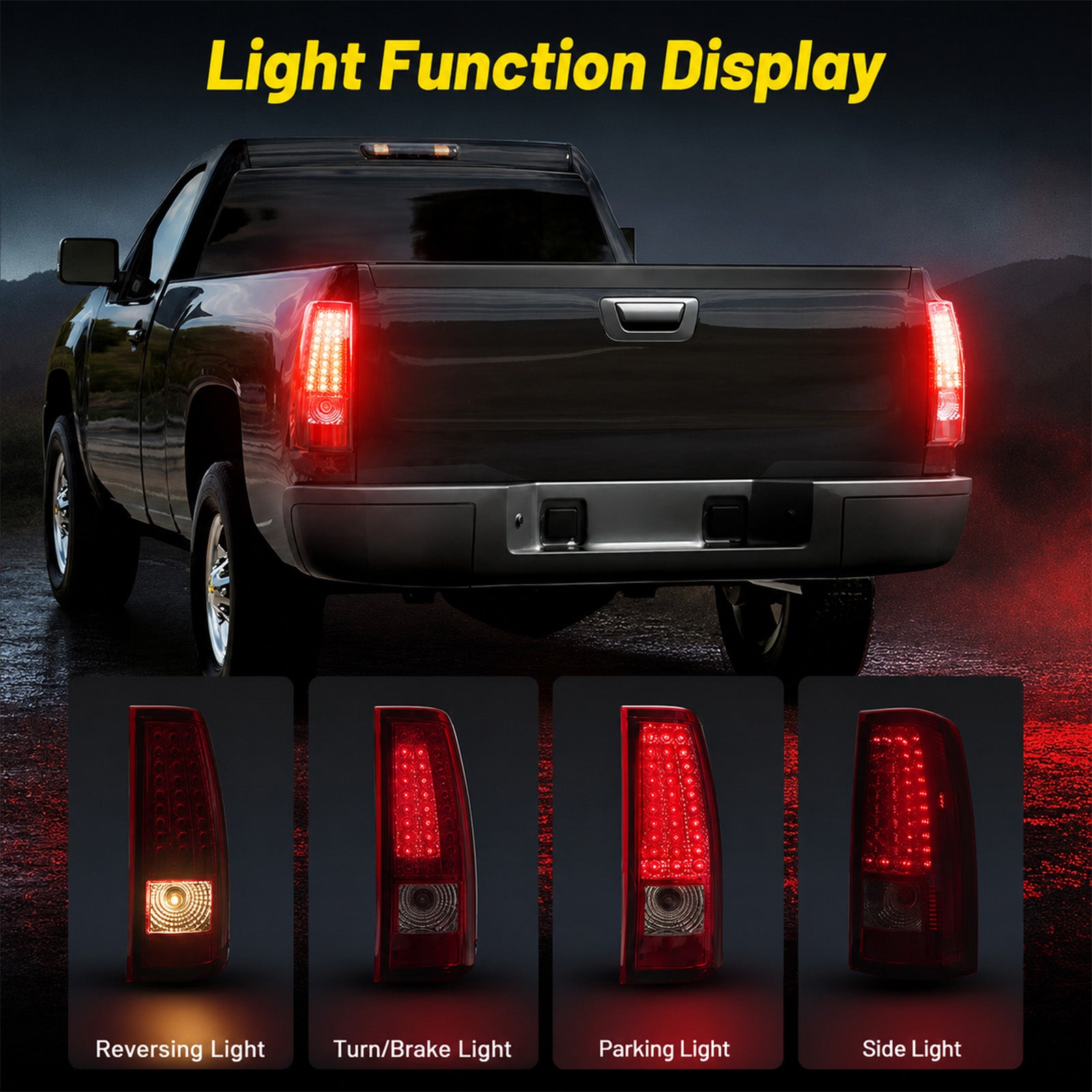 For 1999-2002 Chevy Silverado & 1999-2007 GMC Sierra LED Tail Lights Assembly Pair