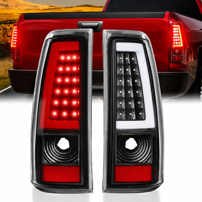 For 1999-2002 Chevy Silverado & 1999-2007 GMC Sierra LED Tail Lights Assembly Pair