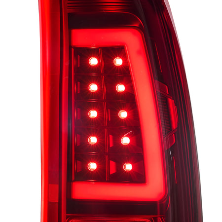 For 1999-2006 Chevy Silverado Red Lens LED Tail Light Assembly Pair