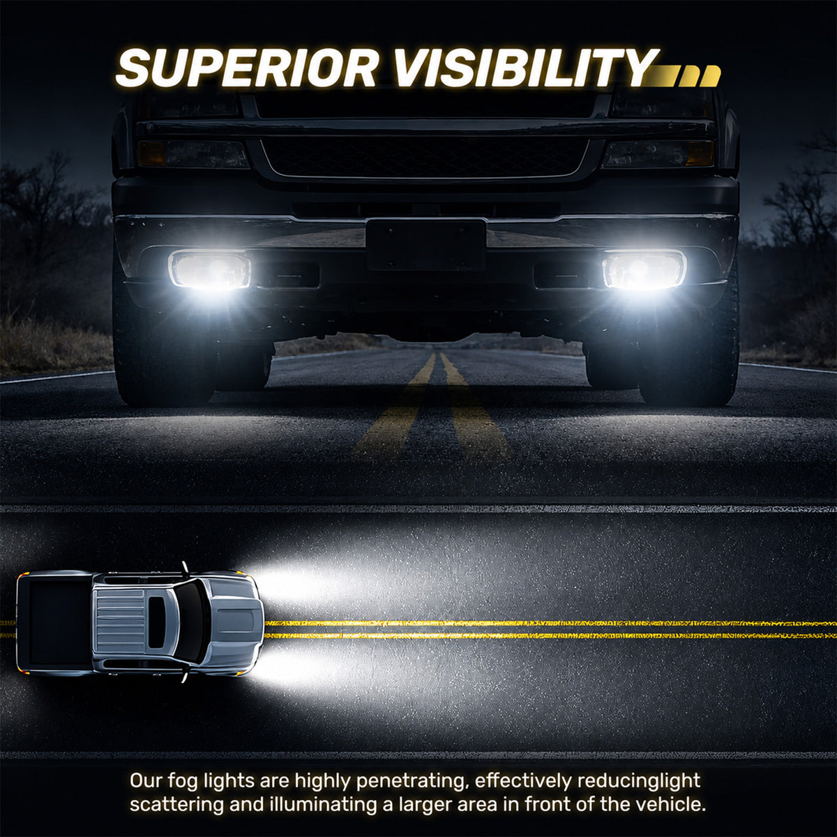 For 1999-2006 Chevy Silverado/Tahoe/Suburban LED Fog Lights Assembly Pair