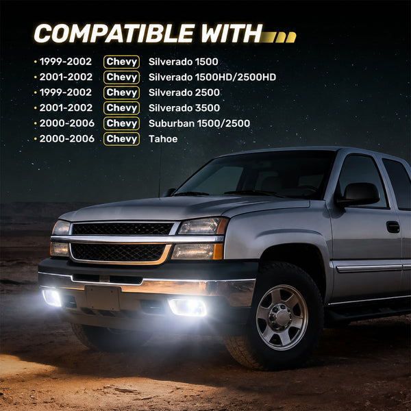 For 1999-2006 Chevy Silverado/Tahoe/Suburban LED Fog Lights Assembly Pair