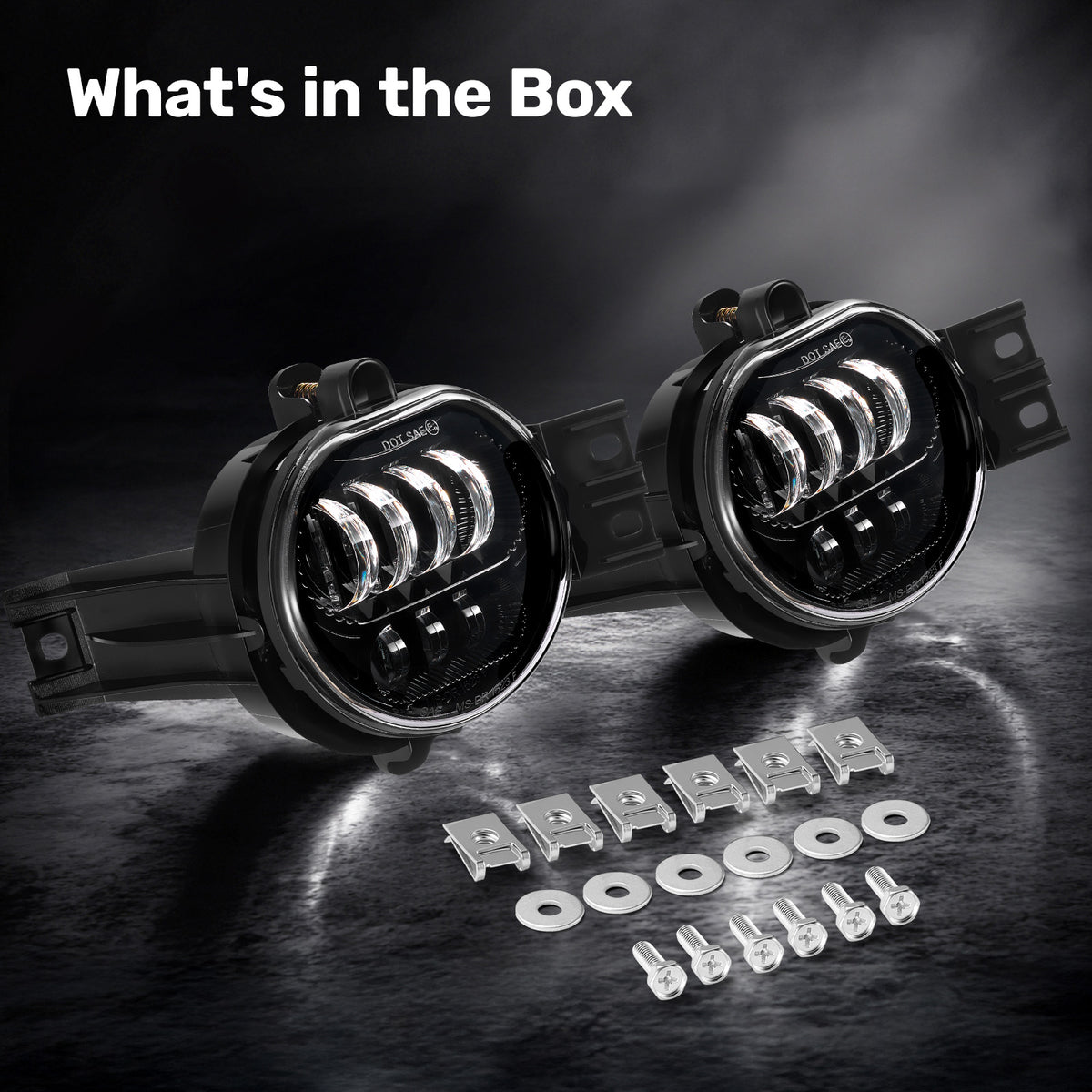 For 2002-2008 Dodge Ram 1500 Black LED Fog Lights Assembly Pair