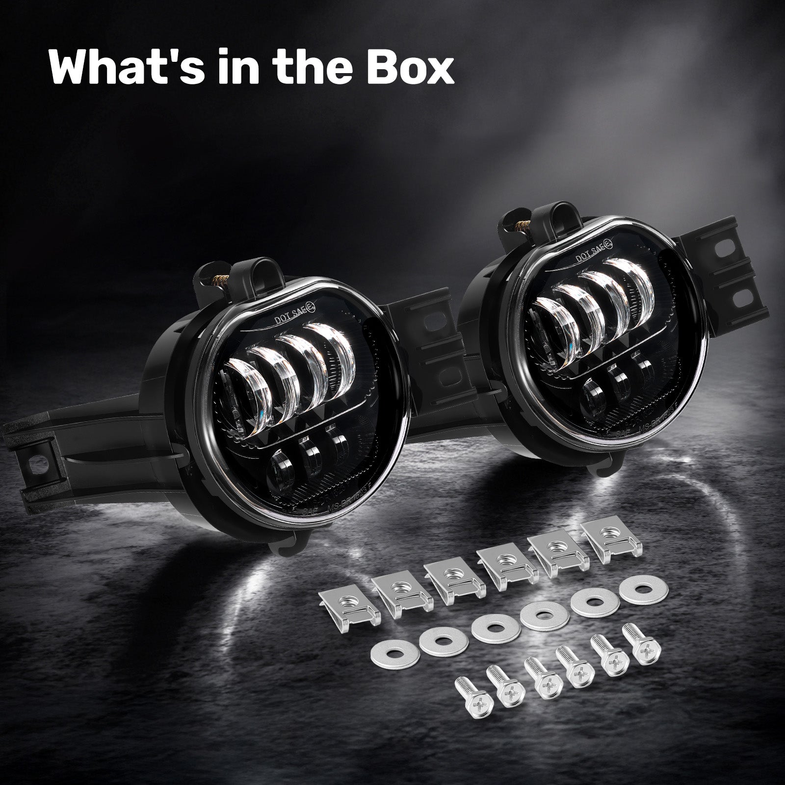 For 2002-2008 Dodge Ram 1500 Black LED Fog Lights Assembly Pair