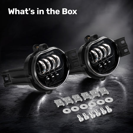 For 2002-2008 Dodge Ram 1500 Black LED Fog Lights Assembly Pair