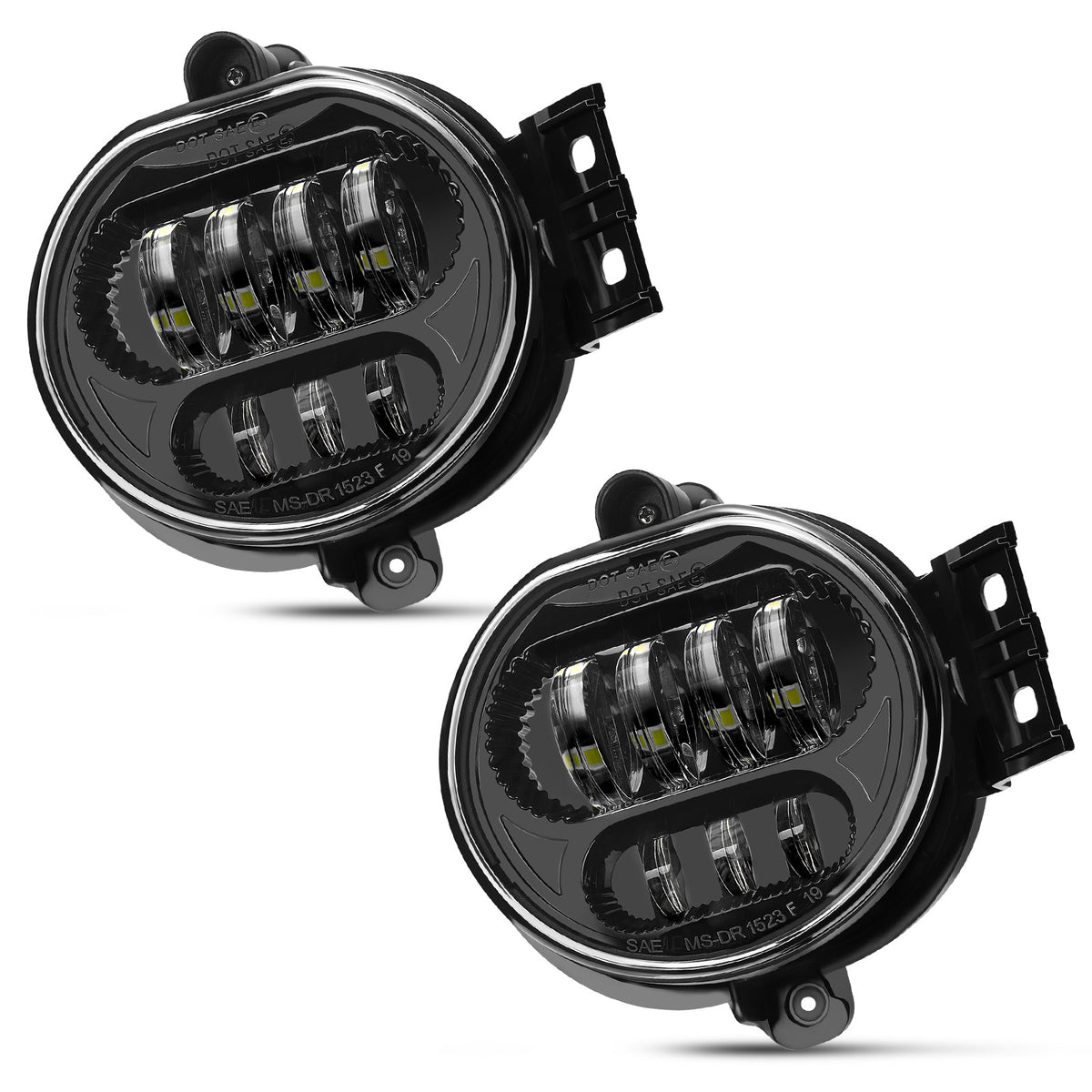For 2002-2008 Dodge Ram 1500 Black LED Fog Lights Assembly Pair