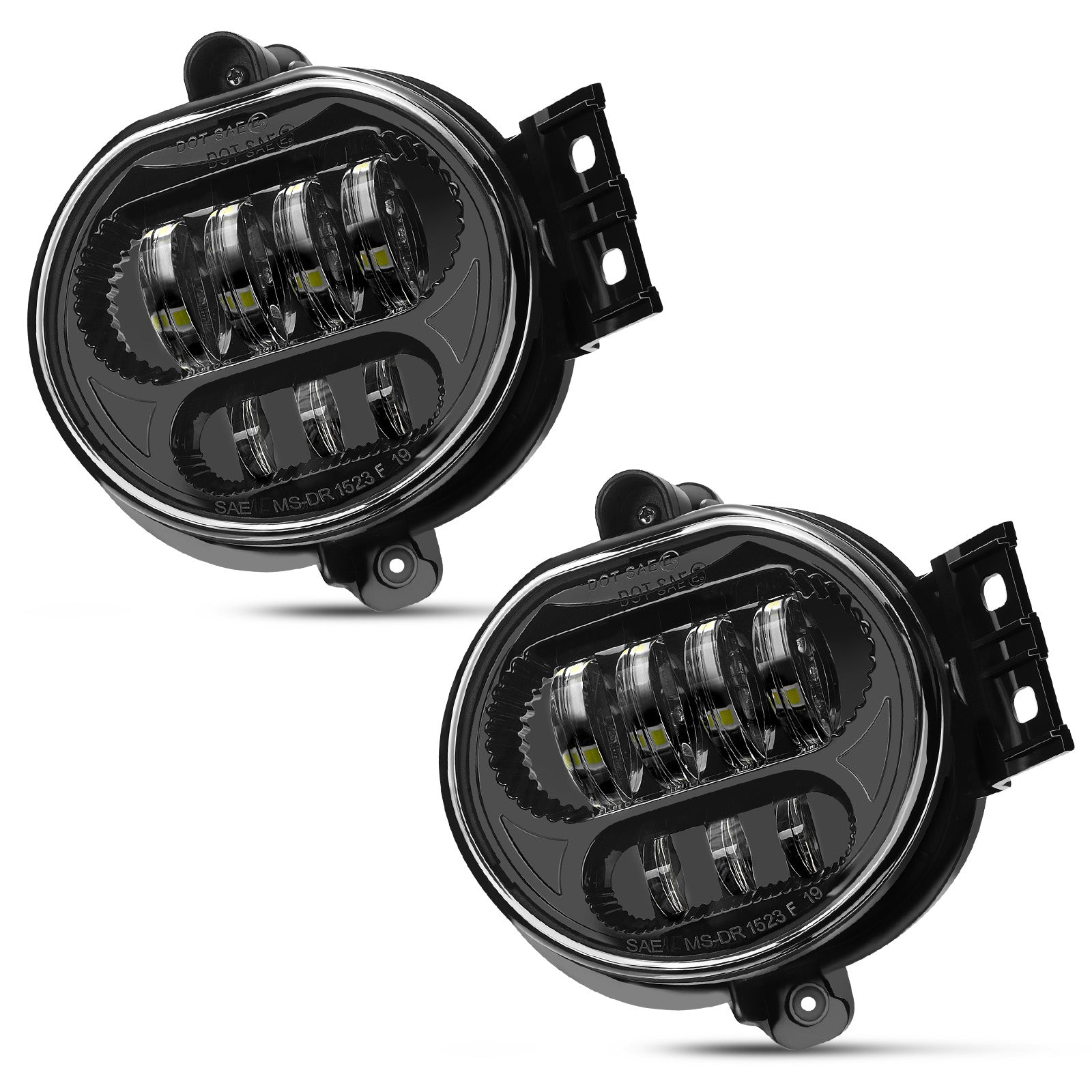 For 2002-2008 Dodge Ram 1500 Black LED Fog Lights Assembly Pair