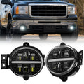 For 2002-2008 Dodge Ram 1500 DRL Black LED Fog Lights Assembly Pair