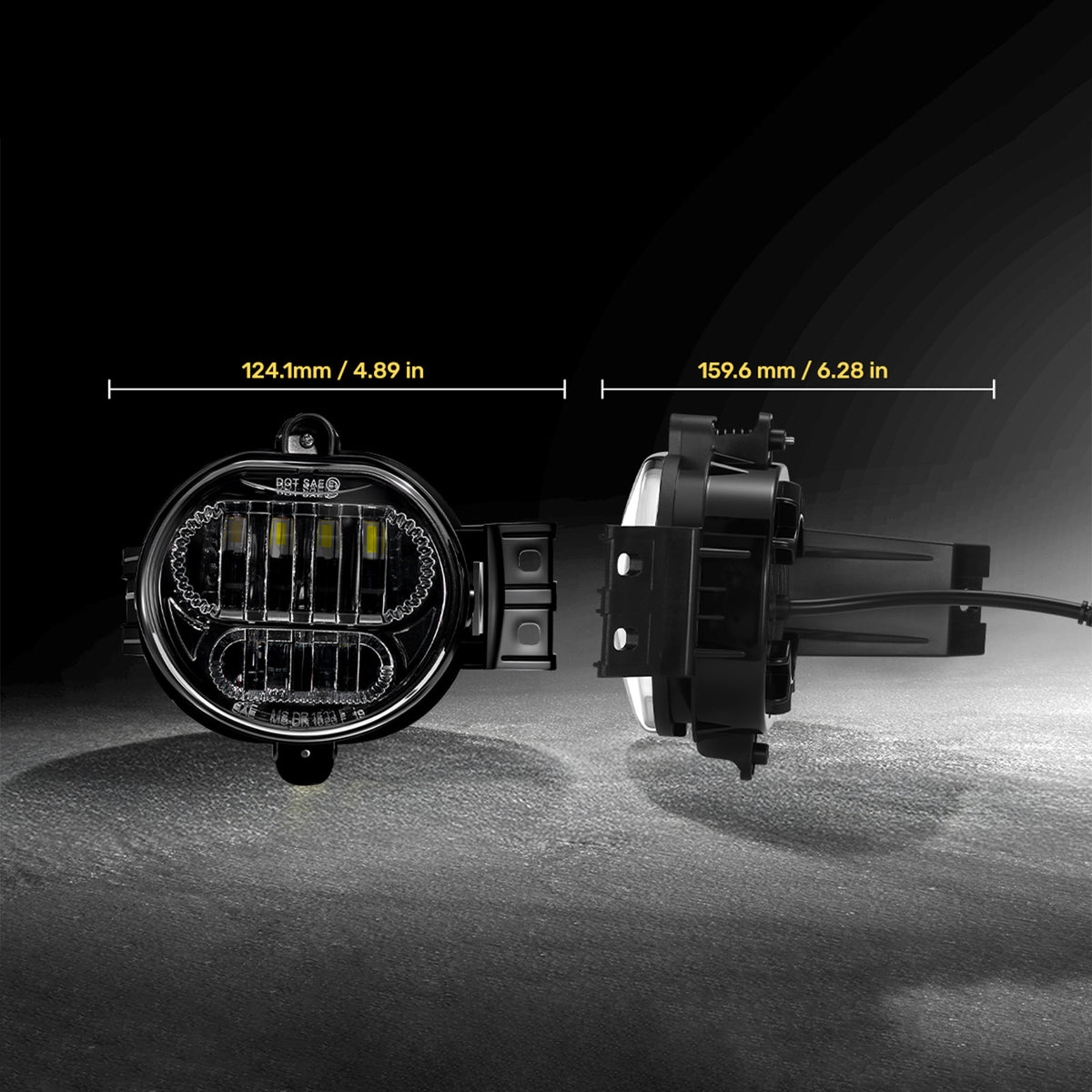 For 2002-2008 Dodge Ram 1500 Silver LED Fog Lights Assembly Pair