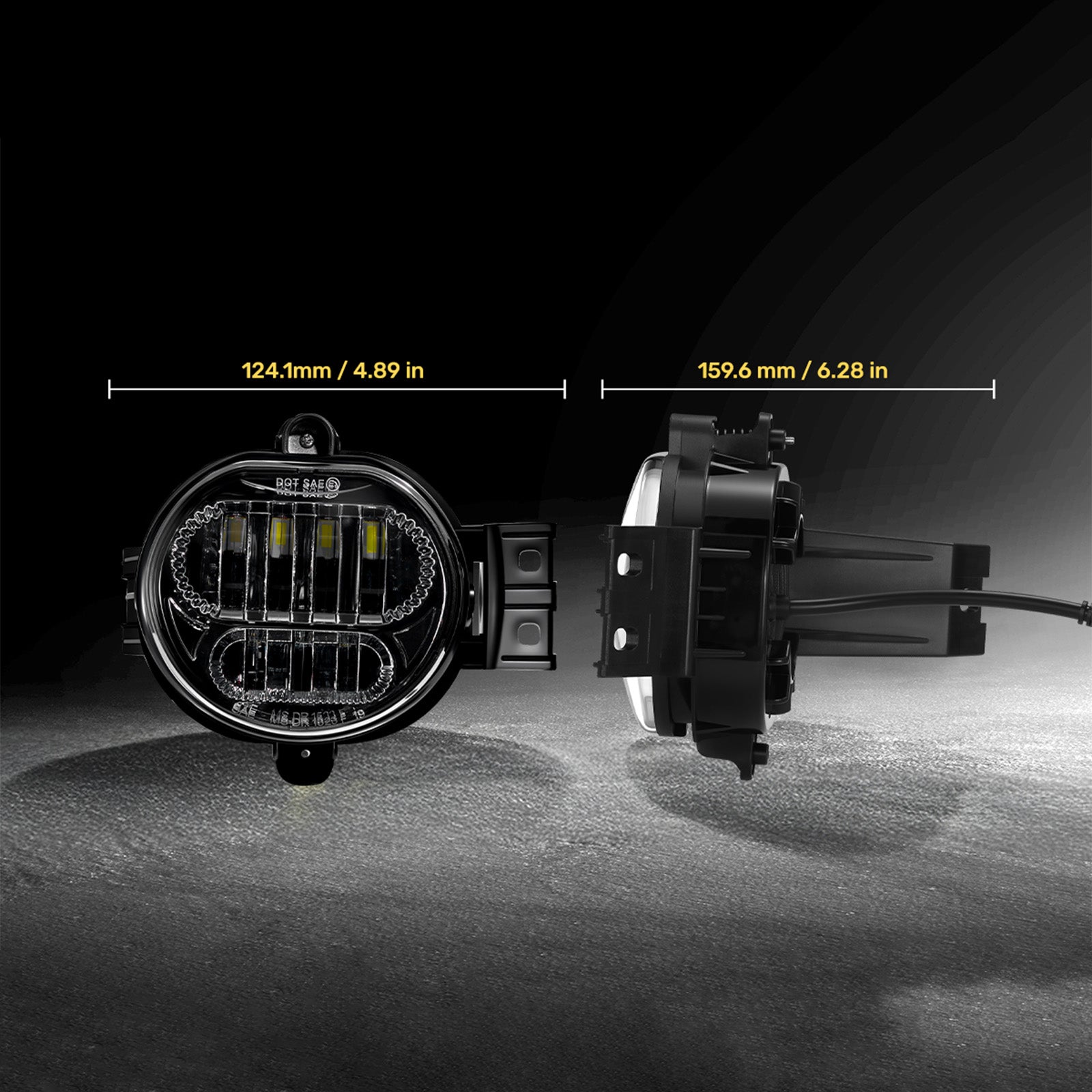 For 2002-2008 Dodge Ram 1500 Silver LED Fog Lights Assembly Pair