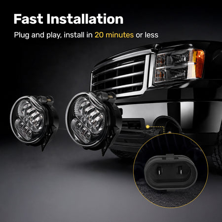 For 2002-2008 Dodge Ram 1500 Silver LED Fog Lights Assembly Pair