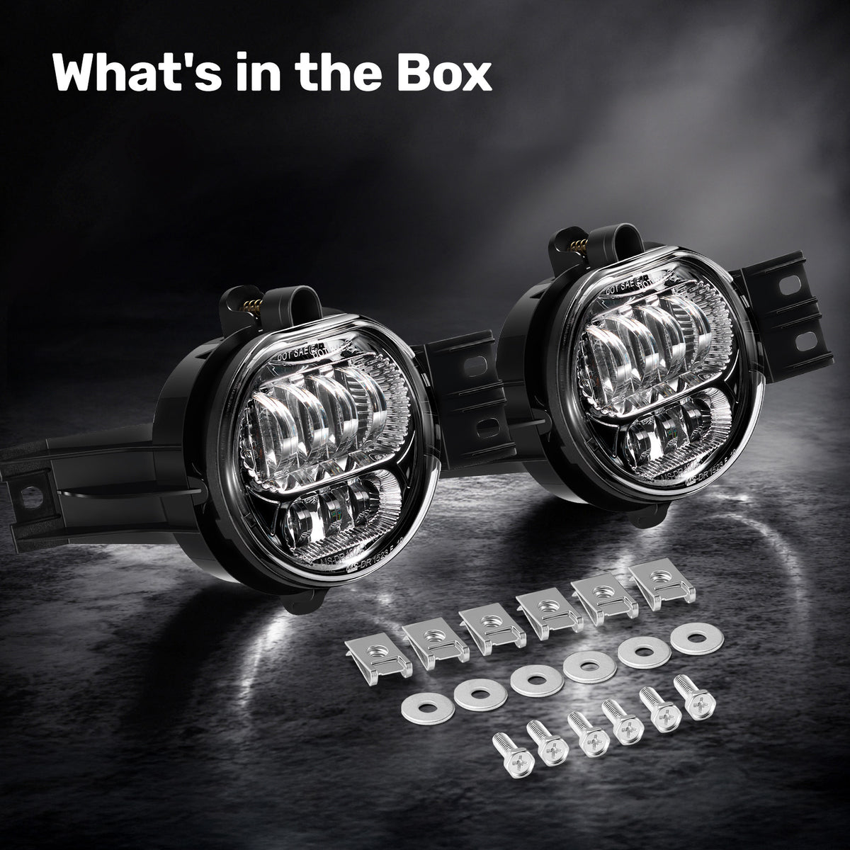 For 2002-2008 Dodge Ram 1500 Silver LED Fog Lights Assembly Pair