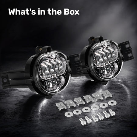 For 2002-2008 Dodge Ram 1500 Silver LED Fog Lights Assembly Pair