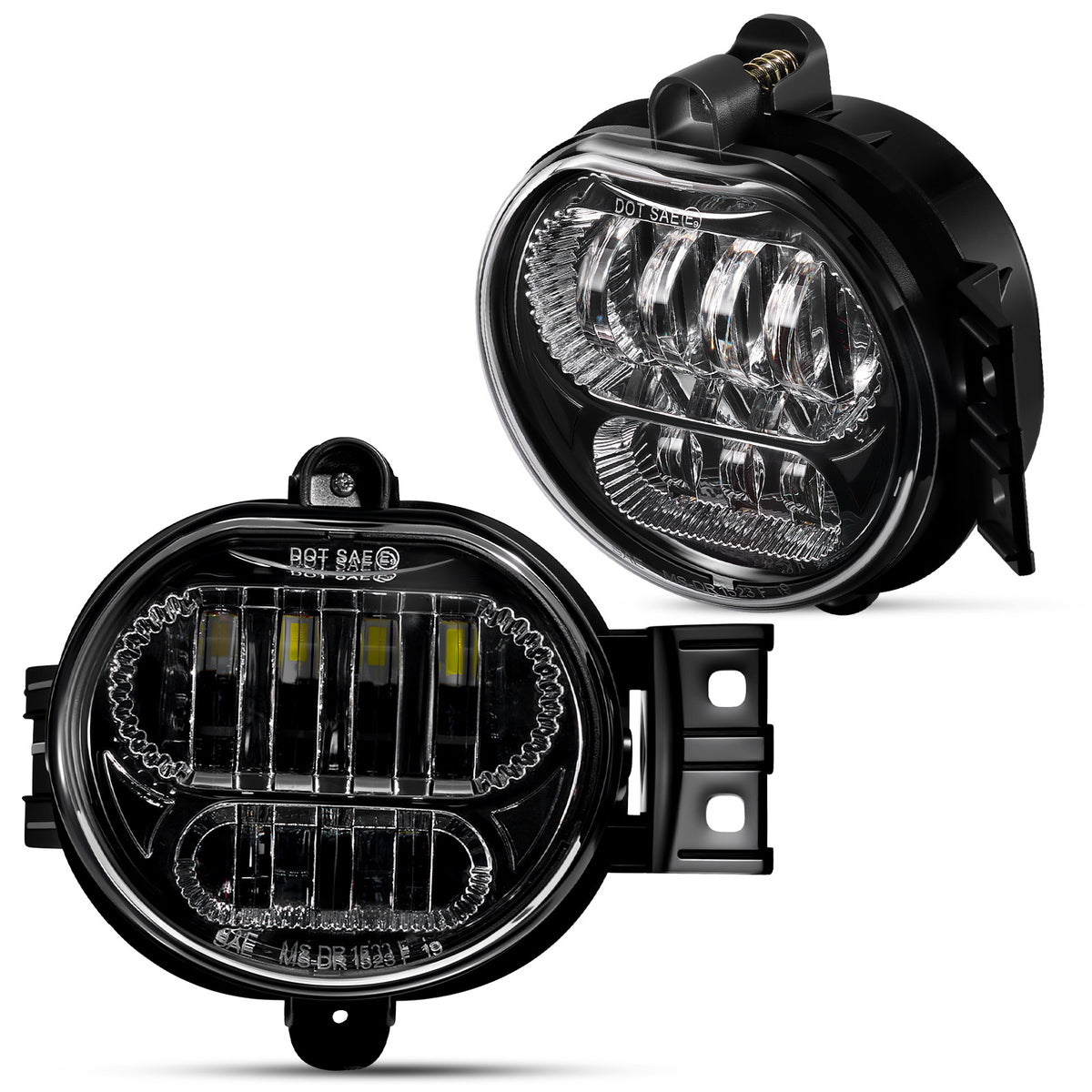 For 2002-2008 Dodge Ram 1500 Silver LED Fog Lights Assembly Pair