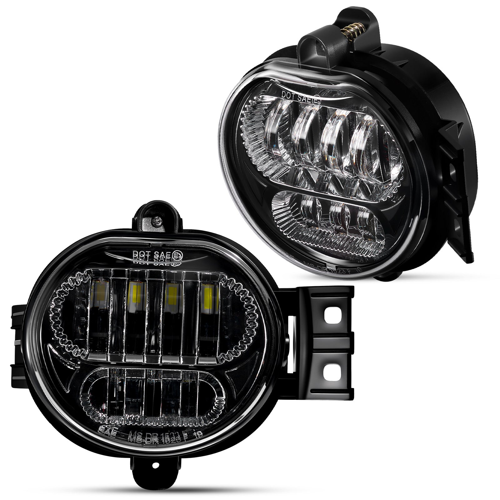 For 2002-2008 Dodge Ram 1500 Silver LED Fog Lights Assembly Pair