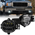 For 2002-2008 Dodge Ram 1500 Silver LED Fog Lights Assembly Pair