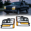 For-2003-2006-Chevy-Silverado-Avalanche-LED-Headlight-Assembly-Pair