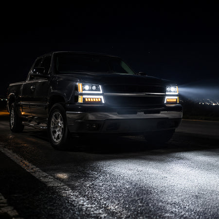 For 2003-2006 Chevy Silverado/Avalanche LED Headlights Assembly Pair