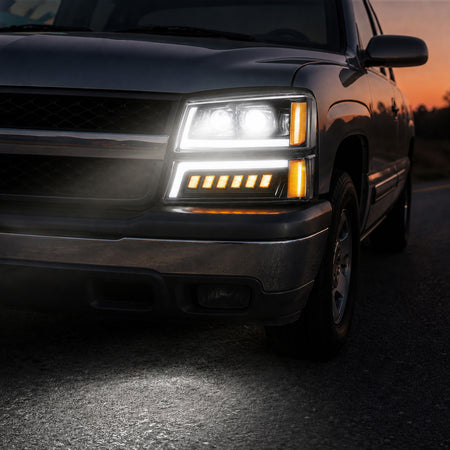 For 2003-2006 Chevy Silverado/Avalanche LED Headlights Assembly Pair