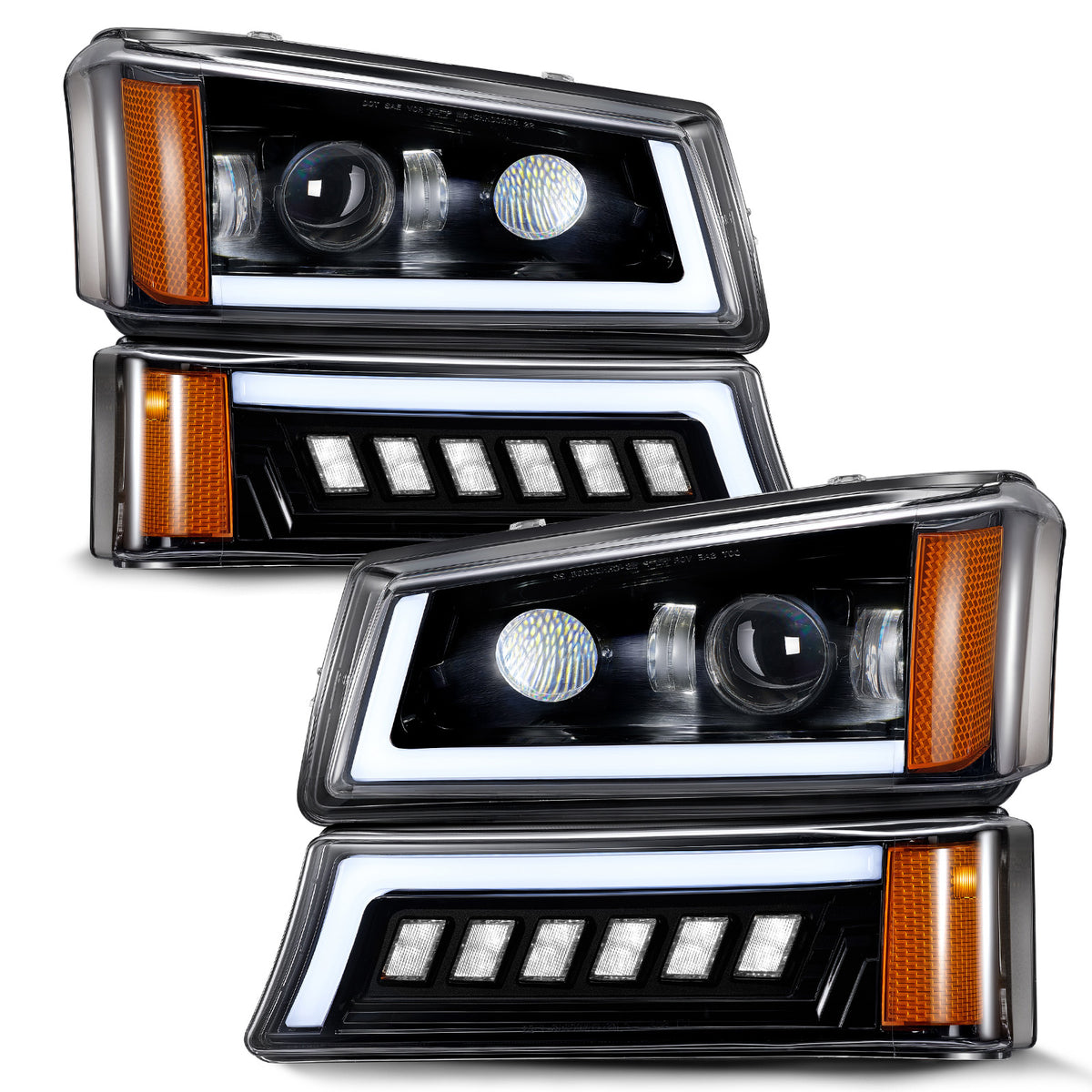 For 2003-2006 Chevy Silverado/Avalanche LED Headlights Assembly Pair