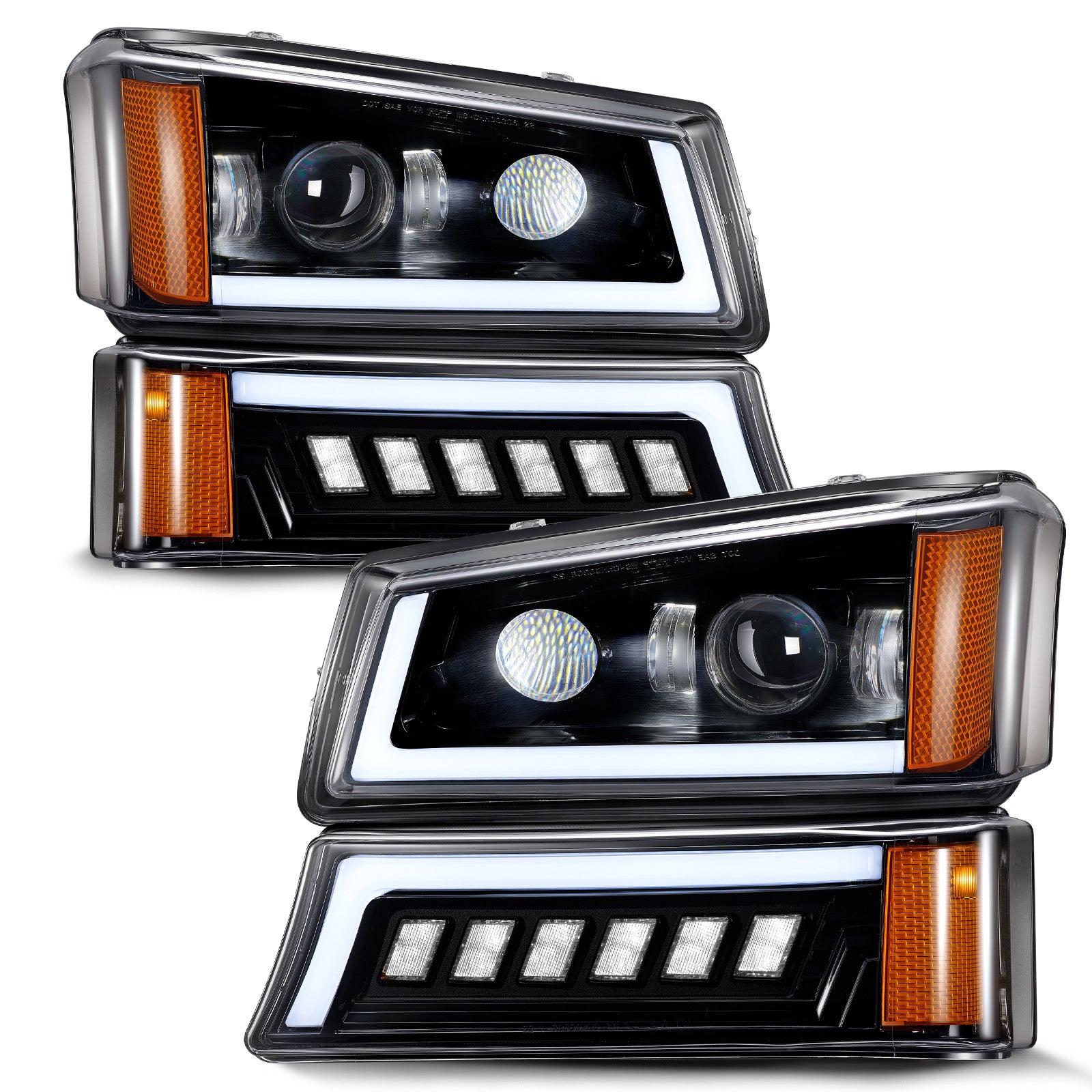 For 2003-2006 Chevy Silverado/Avalanche LED Headlights Assembly Pair