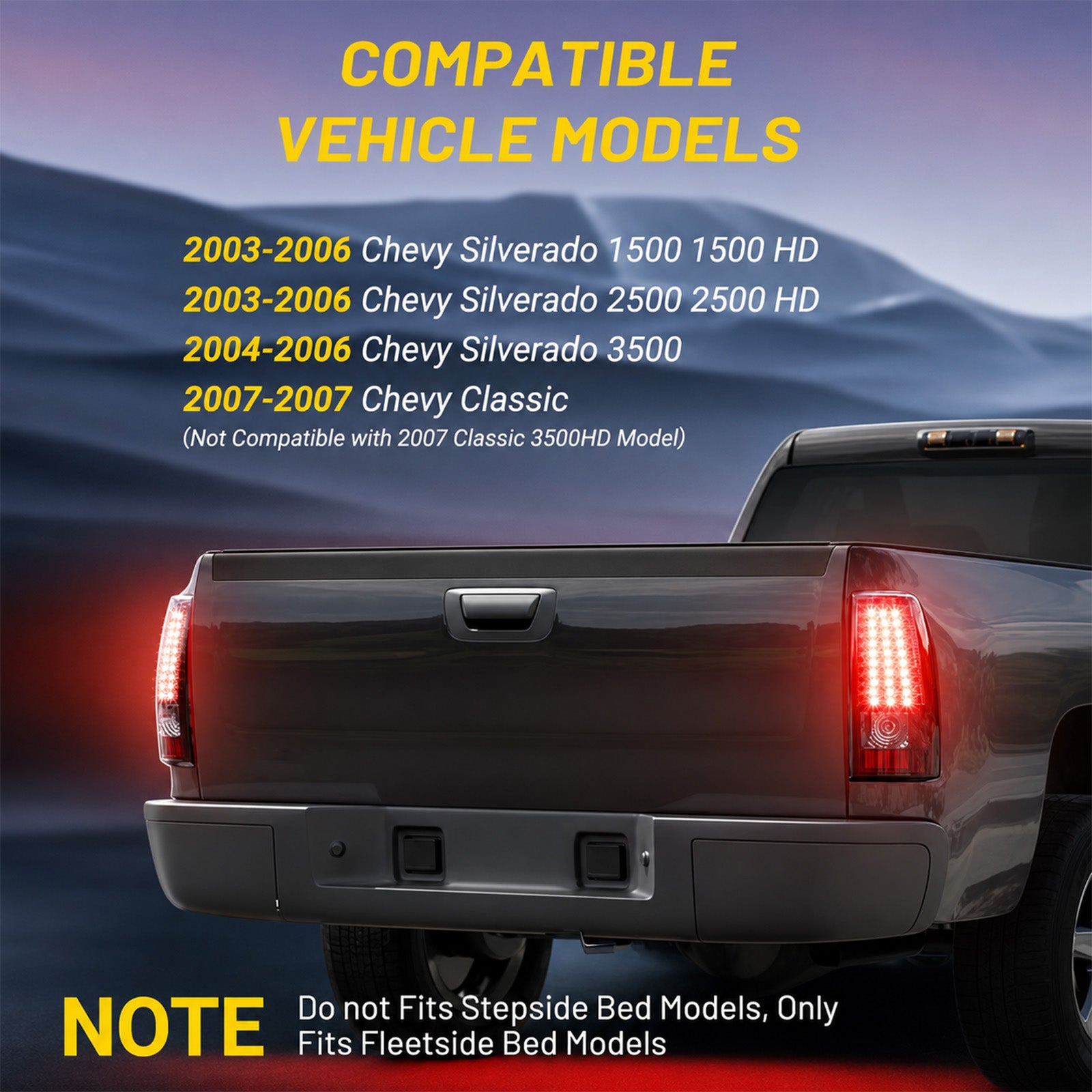 For 2003-2006 Chevy Silverado LED Tail Lights Assembly Pair