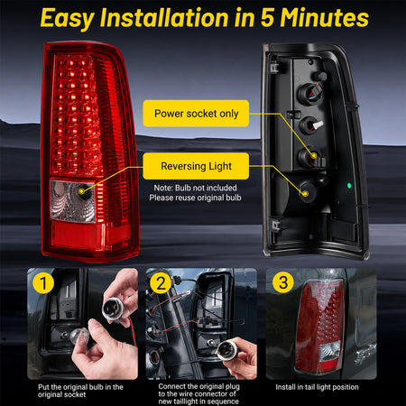 For 2003-2006 Chevy Silverado LED Tail Lights Assembly Pair