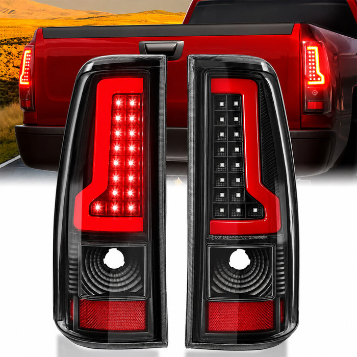 For 2003-2006 Chevy Silverado Smoked LED Tail Lights Assembly Pair